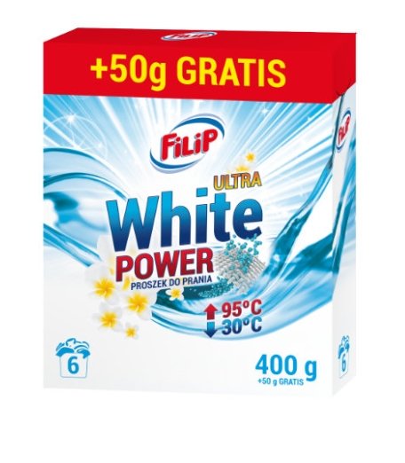 Filip Ultra White Power Proszek do prania, 400g + 50g