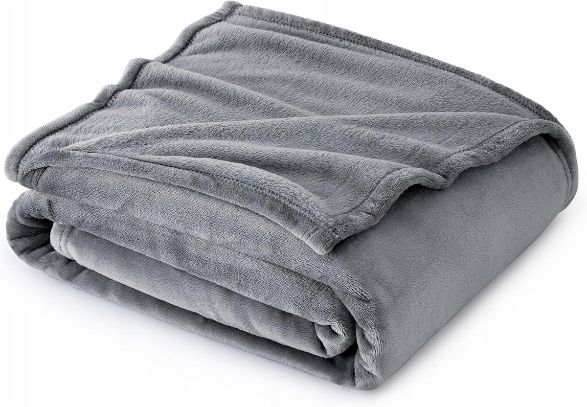 KOC FLANELOWY MIĘKKI 150x200cm BEDSURE SZARY