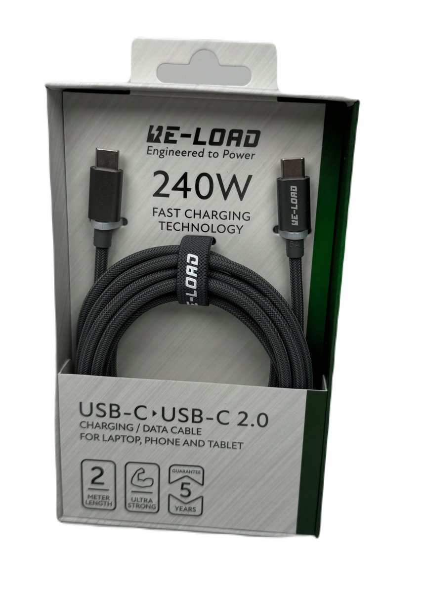 kabel usb C do usb C 2.0 w oplocie 2m 240W