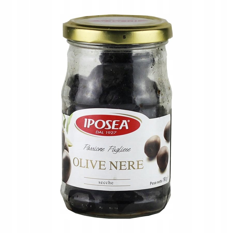 Czarne oliwki suszone w przyprawach 190g - Iposea bez zalewy w słoiku