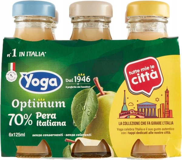 Sok z gruszek przecierowy Yoga 6x125 ml szklane butelki włoski