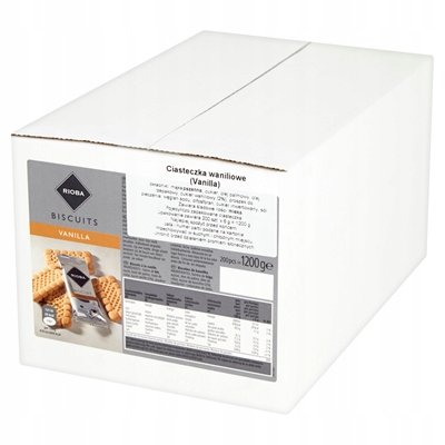 Ciasteczka waniliowe (200 szt x 6g) 1,2kg Rioba pakowane pojedynczo