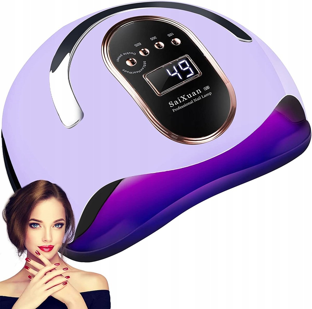Saixuan V8 Lampa Led Do Paznokci 168w Fioletowa