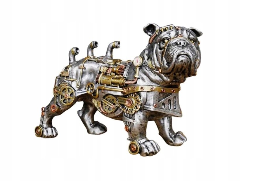 FIGURKA DEKORACYJNA - MECHANICZNY PIES DOG, BULDOG NA BIURKO