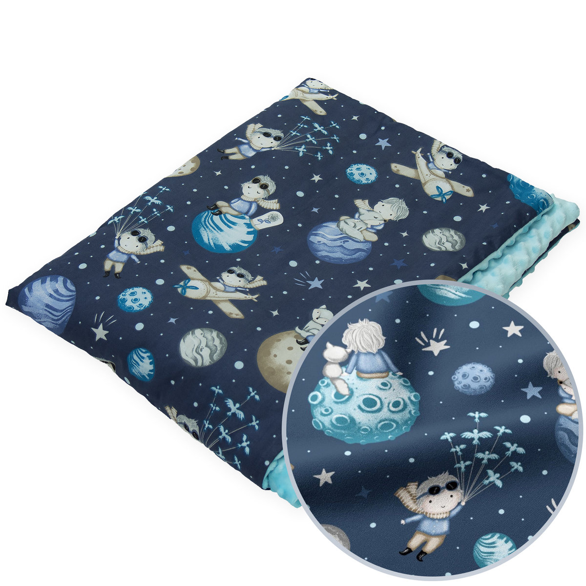 Komplet Kocyk 75x100 cm Minky DLA DZIECI NIEMOWLĄT Kerstin