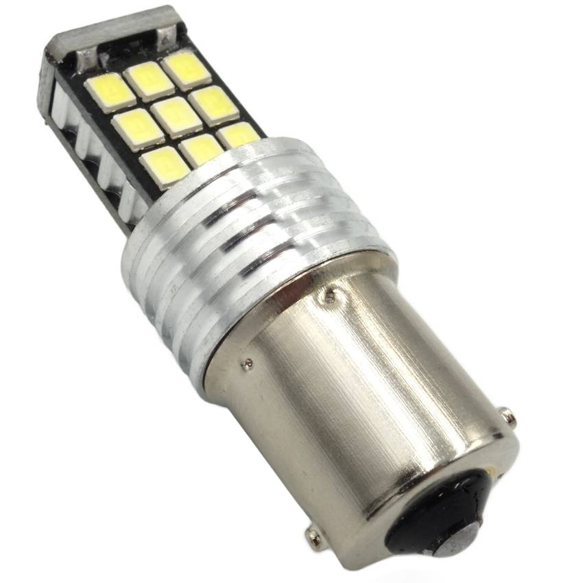 Dioda LED BA15S P21W 21x SMD 3528 Biała 12V CANBUS