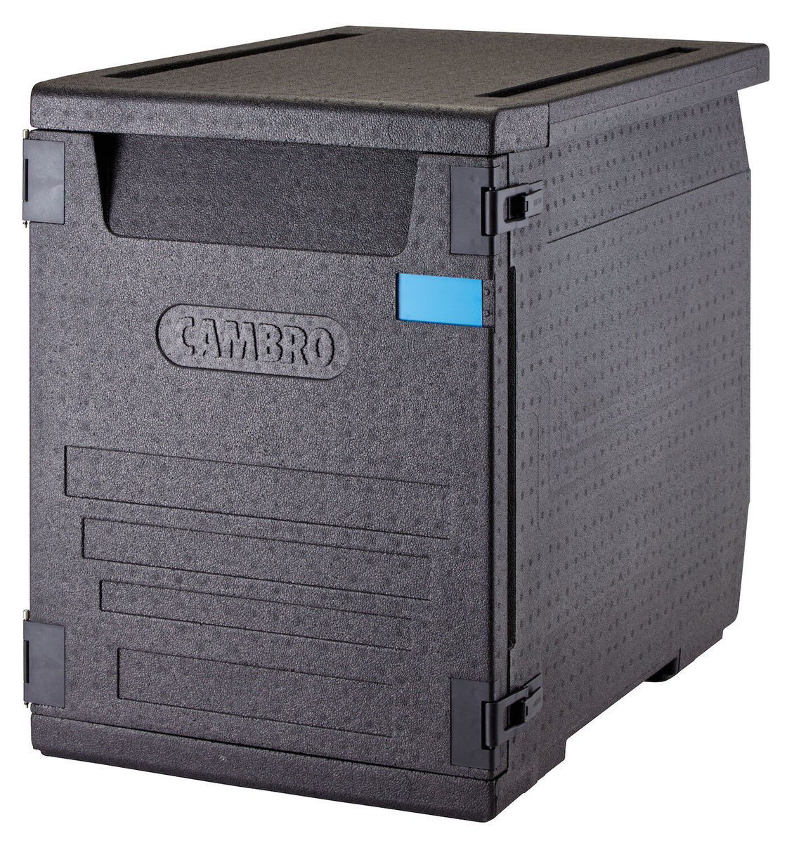 Pojemnik termoizolacyjny ładowany od przodu z 6 wbudowanymi prowadnicami Cambro 126L, czarny, 770x540x(H)687mm