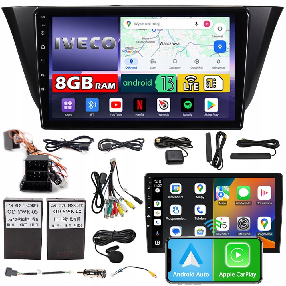 RADIO SAMOCHODOWE NCS ZQ9 IVECO DAILY 2013-2023 ANDROID 8GB LTE