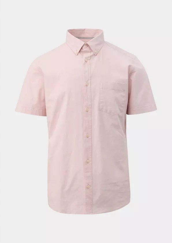 KOSZULA MĘSKA Z KRÓTKIM RĘKAWEM SLIM FIT r. XXL S.OLIVER RÓŻOWA