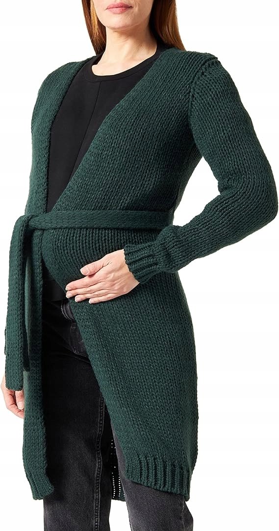 KARDIGAN DAMSKI SWETER WIĄZANY r. L NOPPIES ZIELONY