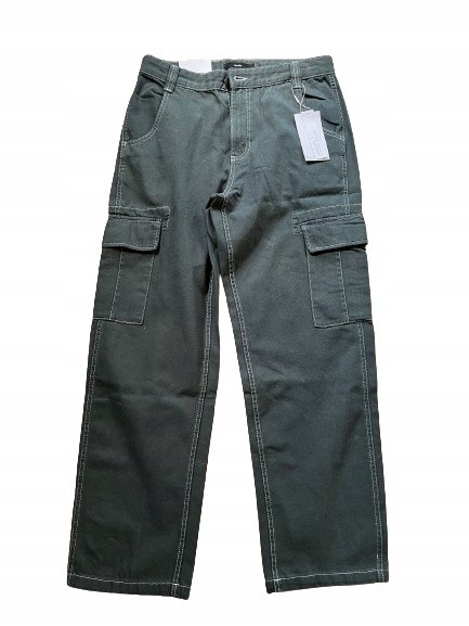 DAMSKIE SPODNIE JEANSY CARGO r. 42 BERSHKA 5533/019/482 ZIELONE