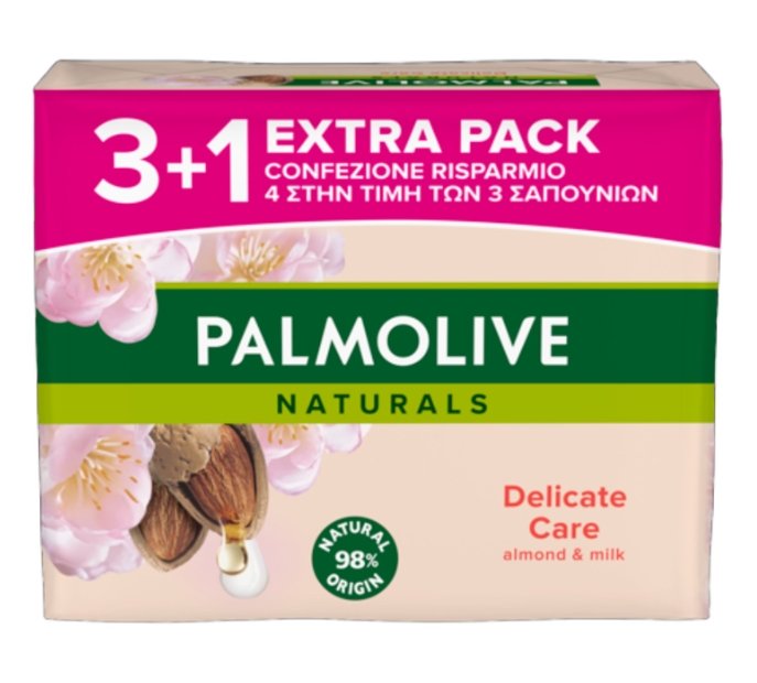 Palmolive, Mydło w kostce Almond & Milk, 4 x 90g