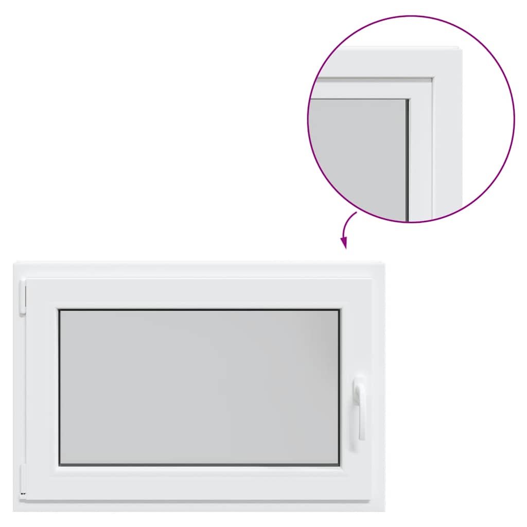 vidaXL Okno piwniczne RISOR 90x70 cm uchylno-rozwierne DIN lewe białe