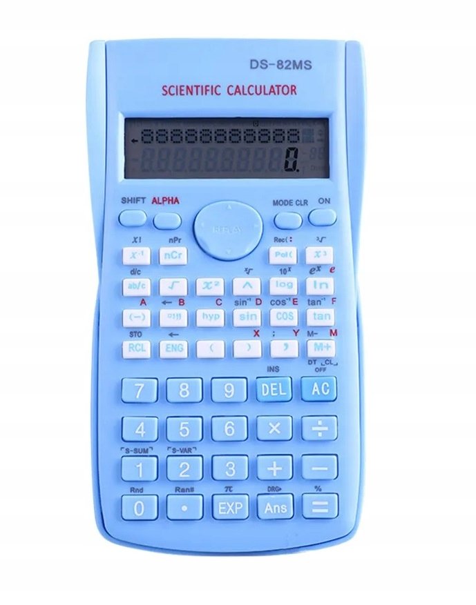Niebieski Kalkulator Naukowy 2 liniowy 240 Funkcji Szkolny
