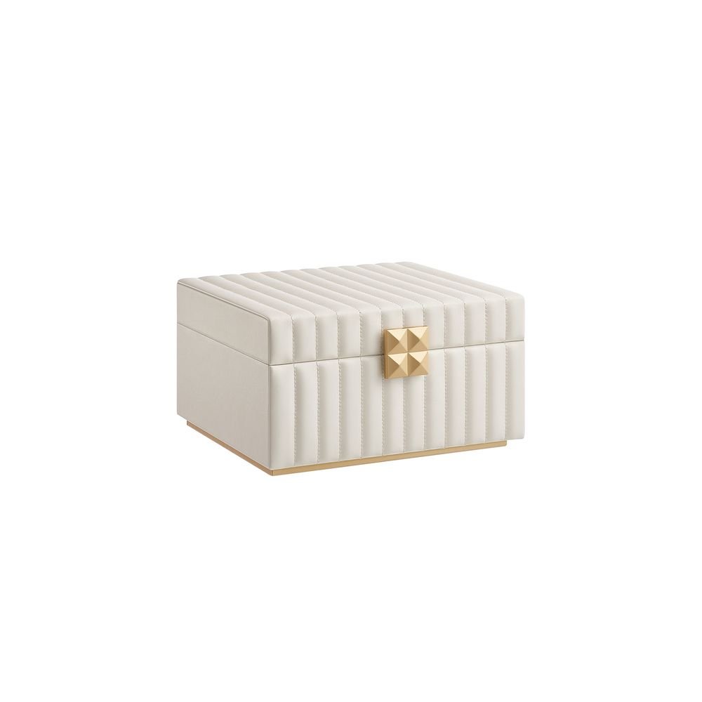 Pudełko organizer na biżuterię Szkatułka 2 poziomy lusterko BIAŁA