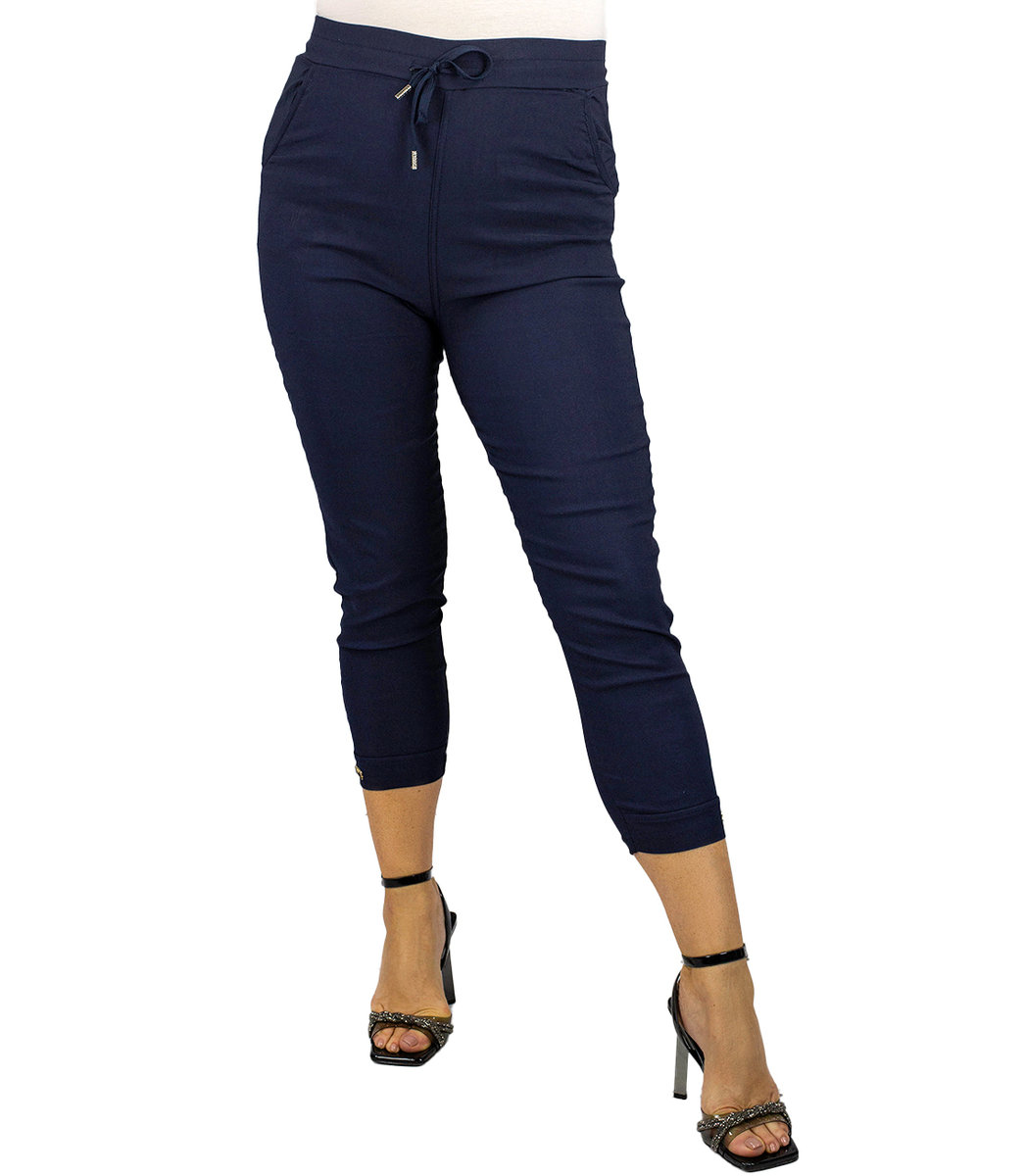 Eleganckie damskie spodnie elastyczne cygaretki KATE-4XL/5XL
