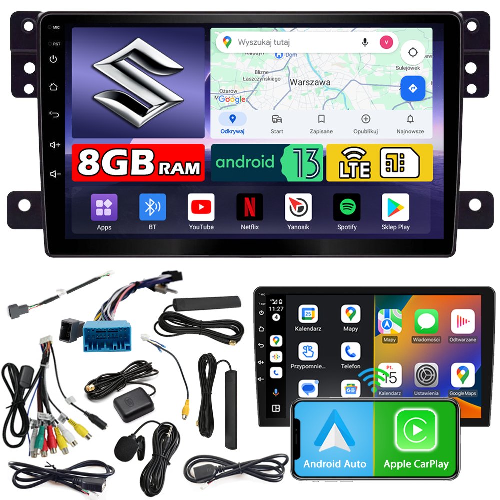 RADIO NAWIGACJA ANDROID ZQ9 SUZUKI GRAND VITARA 2005-2014 8GB 9'