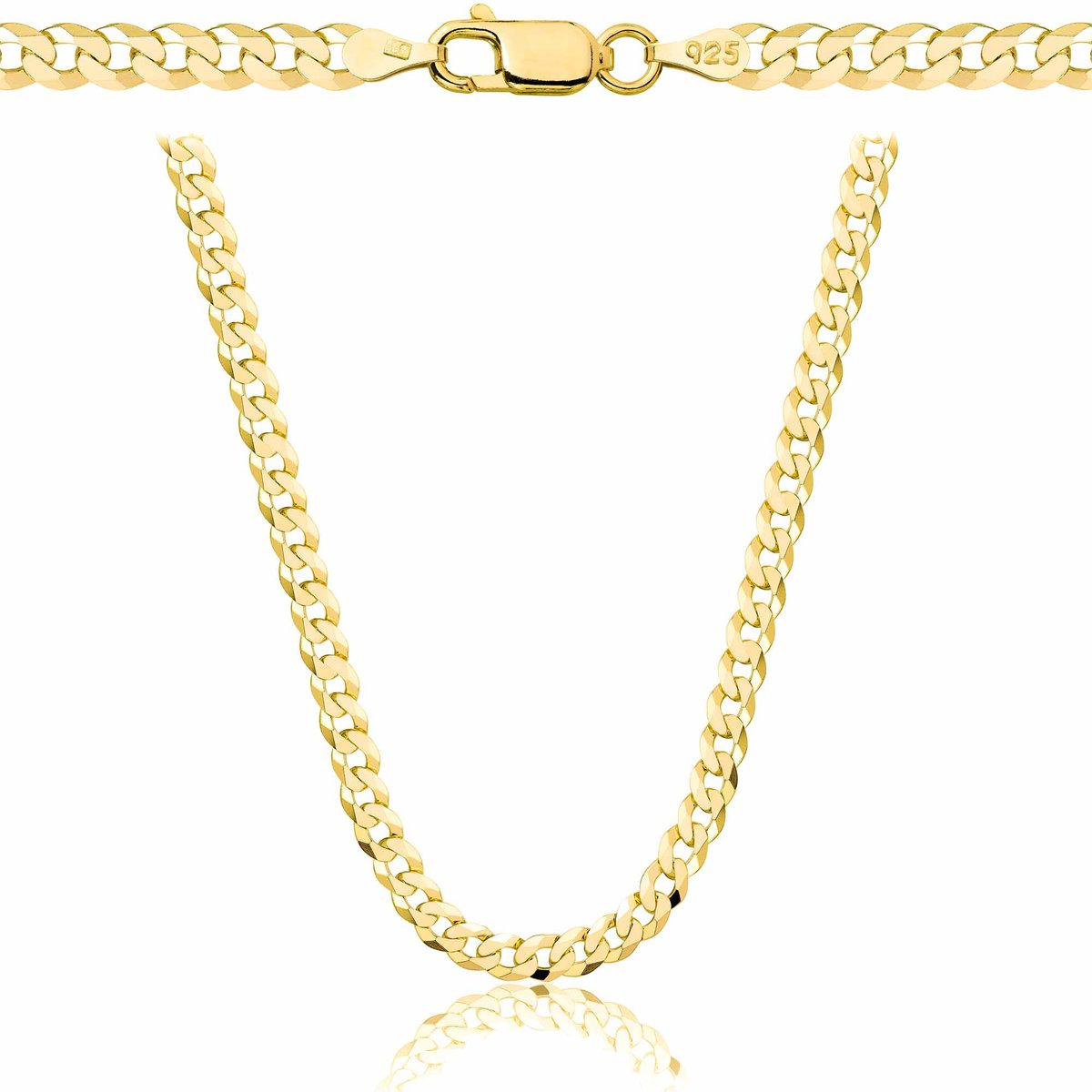 OPRAVA POZŁACANY SREBRNY ŁAŃCUSZEK PANCERKA 925 585 - 3,8MM 70cm