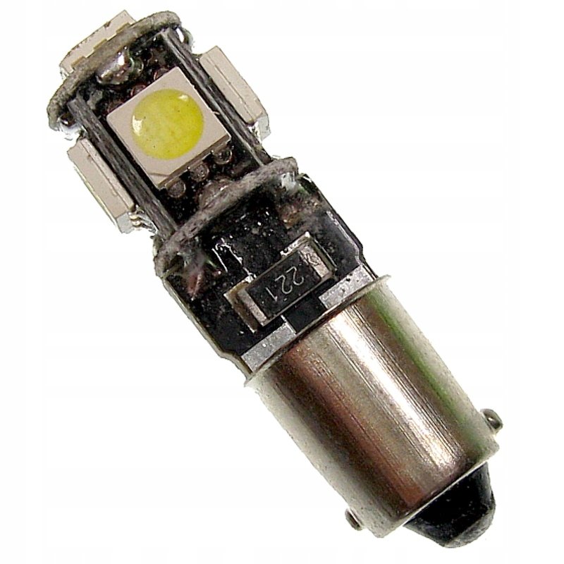 Dioda LED BA9S 5xSMD CANBUS 12V Pozycja Biała T4W