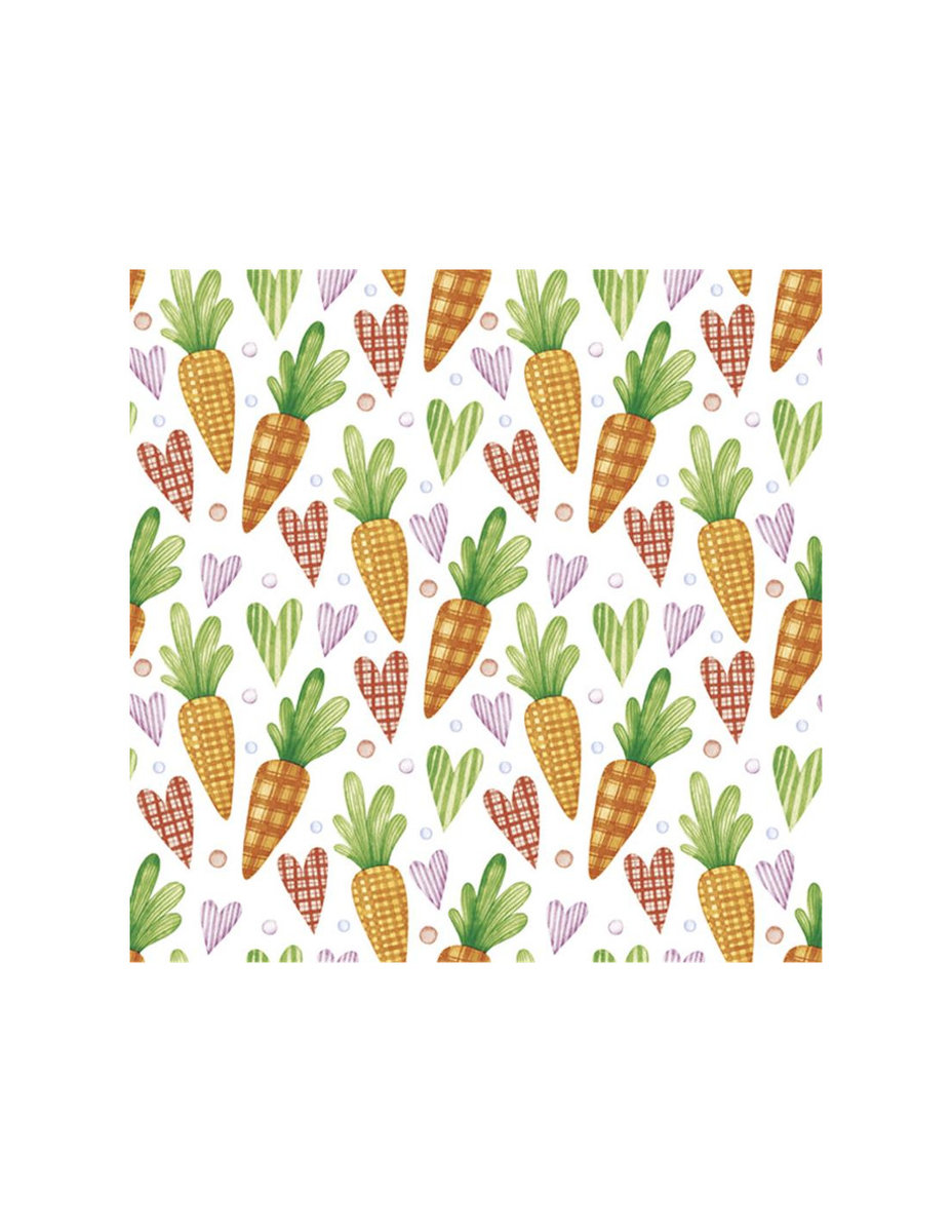 SERWETKI DAISY POL-MAK 33X33 SŁODKIE MARCHEWKI I SERDUSZKA 20 SZTUK