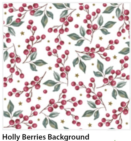 SERWETKI DAISY CHRISTMAS HOLLY BERRIES BACKGROUND 33X33CM POL-MAK