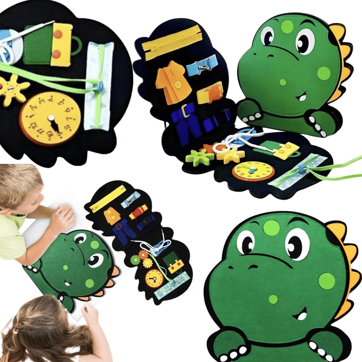 Książeczka Montessori Dinobook Edukacyjna Zabawa dla Maluchów Sensoryczna