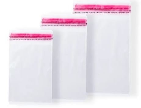 WORECZKI TOREBKI CELOFANOWE Z KLEJEM 15X20+5 CM 100SZT
