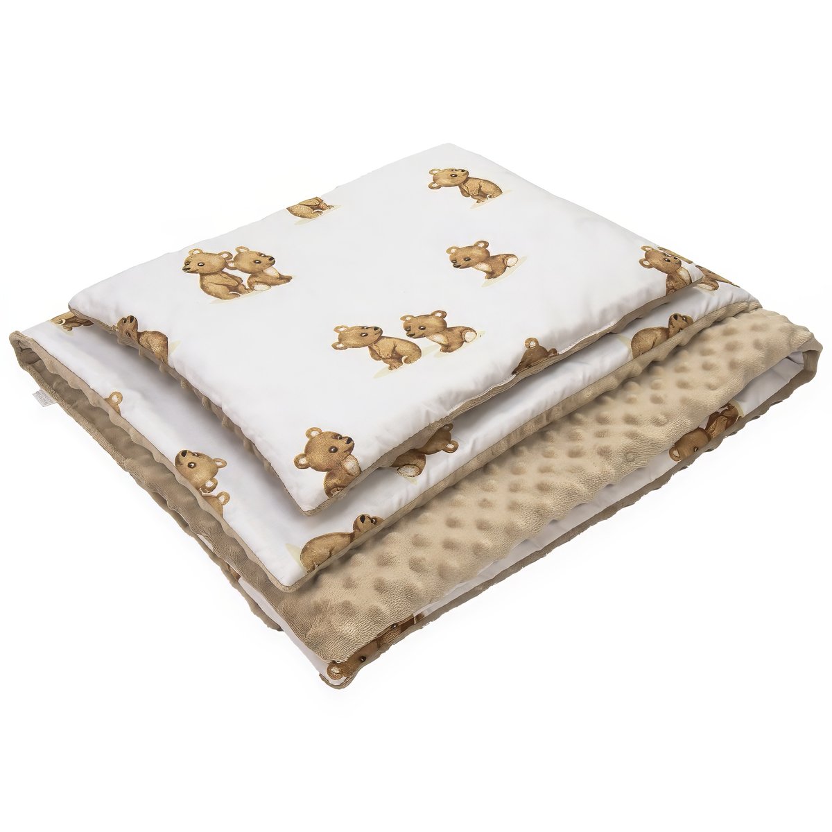 Komplet Kocyk 75x100 cm + podusia Minky DLA DZIECI NIEMOWLĄT Kerstin