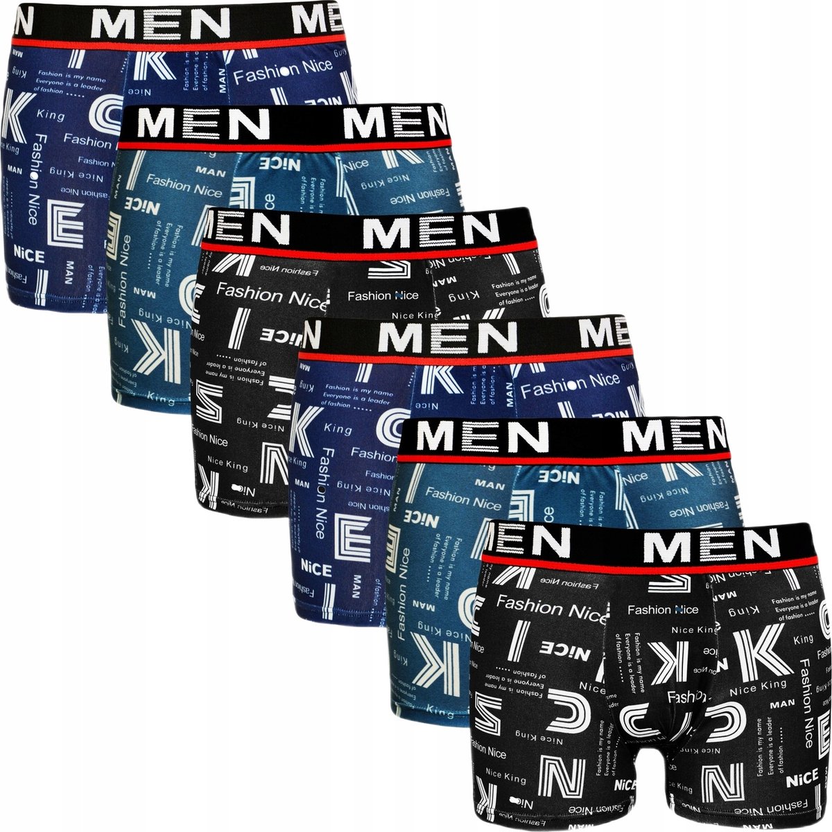 BOKSERKI MĘSKIE MAJTKI BAMBUSOWE ŚMIESZNE KOLOROWE 6 SZTUK PREZENT