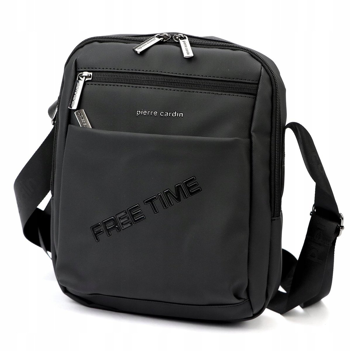 PIERRE CARDIN MĘSKA CZARNA TORBA NA RAMIĘ SASZETKA LISTONOSZKA