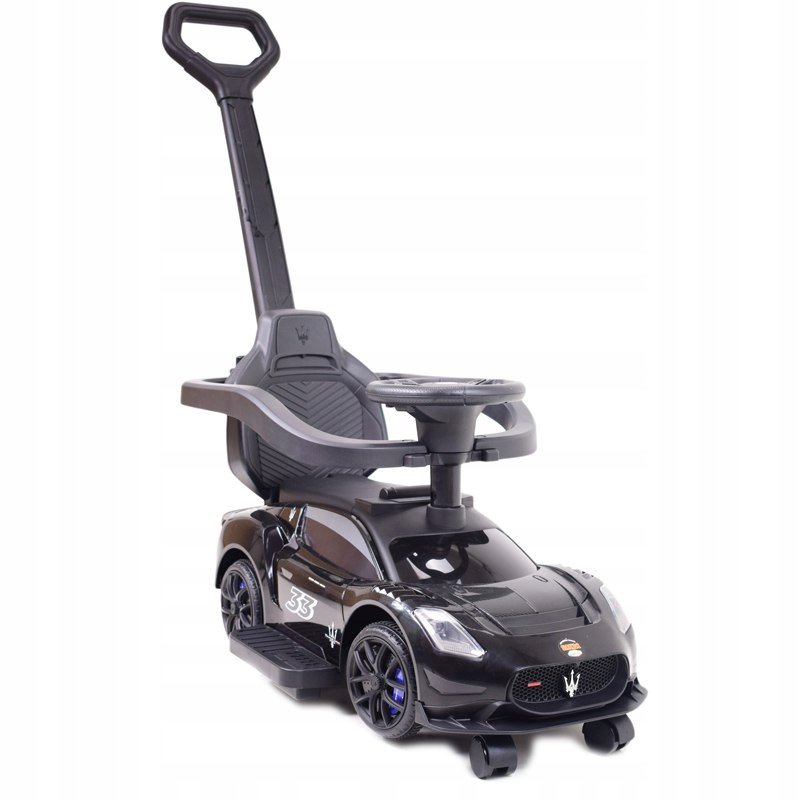 MASERATI GT2 - JEŹDZIK, ODPYCHACZ Z RĄCZKĄ, DŹWIĘKI, OBROTOWE KÓŁKA/QLS8602