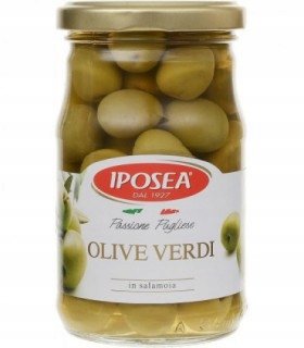 Zielone oliwki z pestką 290g Iposea włoskie przepyszne Olive Verdi
