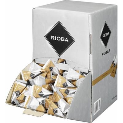 Cukier trzcinowy Rioba 1 kg do kawy pakowany kostki pojedynczo pakowany