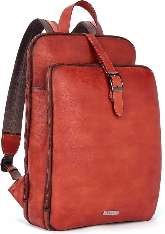 PLECAK TORBA DLA KOBIET SKÓRZANY CLUCI BRĄZOWY VINTAGE 15,6