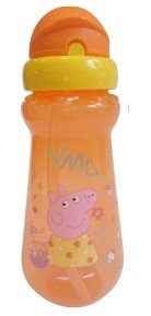 Peppa Pig, Butelka ze słomką, pomarańczowa, 310ml
