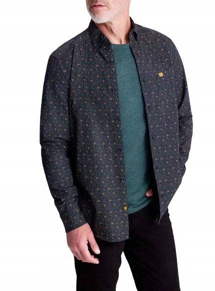KOSZULA MĘSKA CASUAL r. 3XL TBS ROMANCHE 14032 GRANATOWY WE WZORY