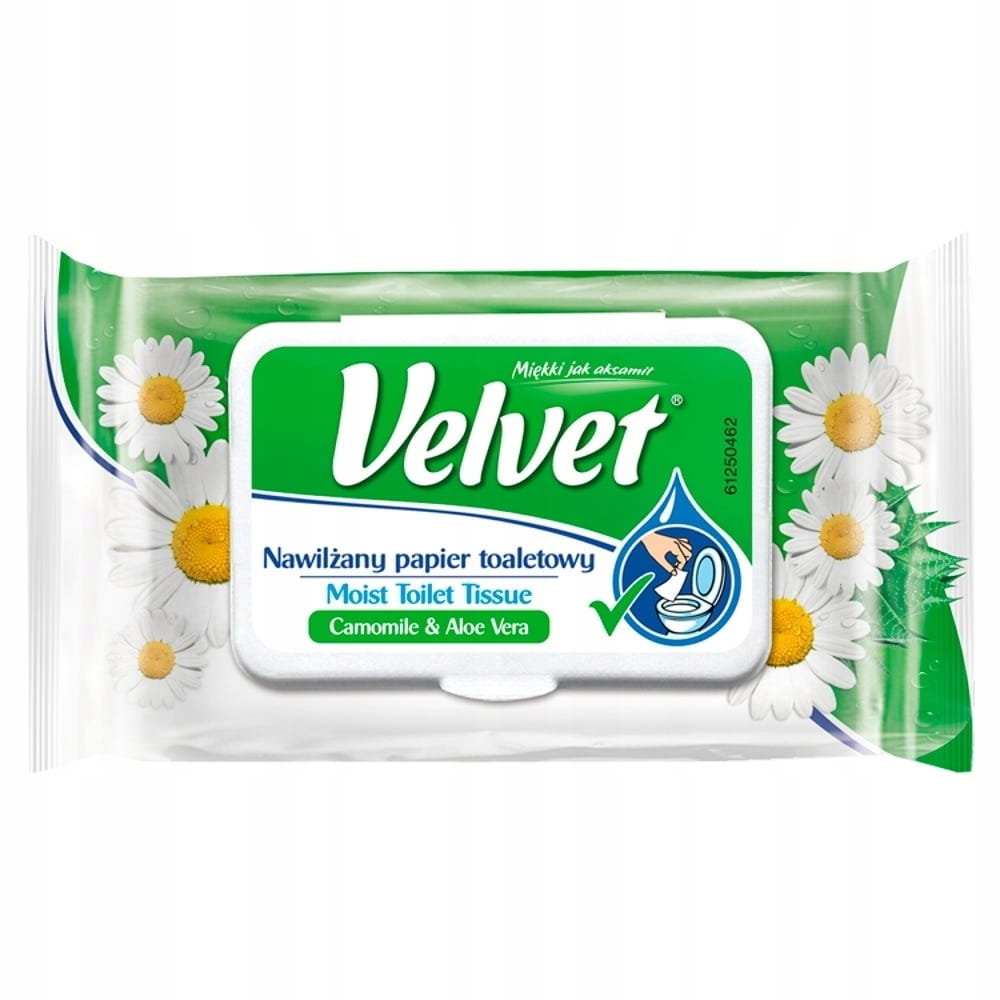 Velvet Camomile & Aloe Vera Nawilżany papier toaletowy 42 sztuki