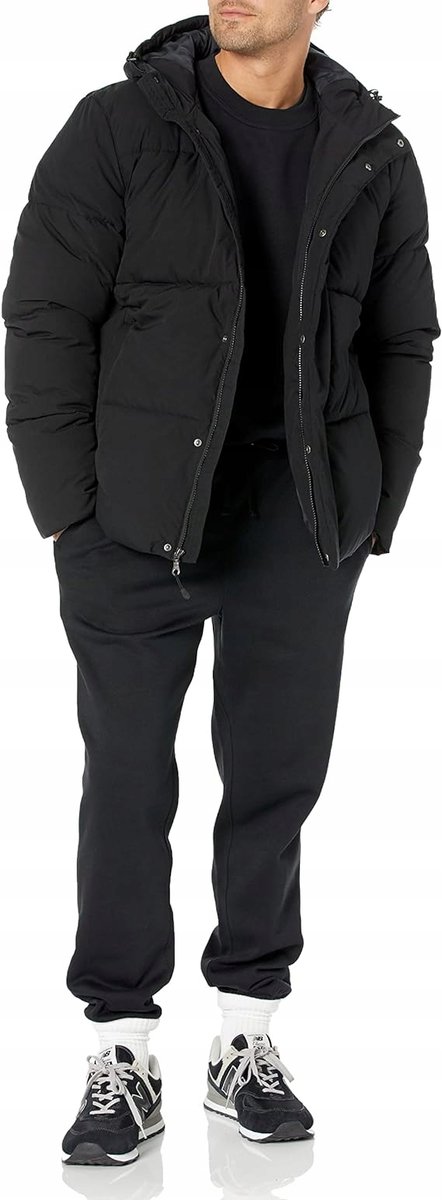 KURTKA MĘSKA PUCHOWA CZARNA Z KAPTUREM ROZMIAR XL