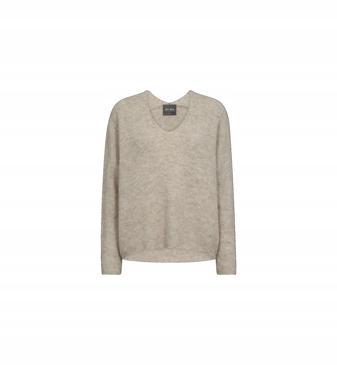 SWETER DAMSKI LUŹNY Z ALPAKI WEŁNY r.XL MOS MOSH 153900 MMTHORA JASNY SZARY