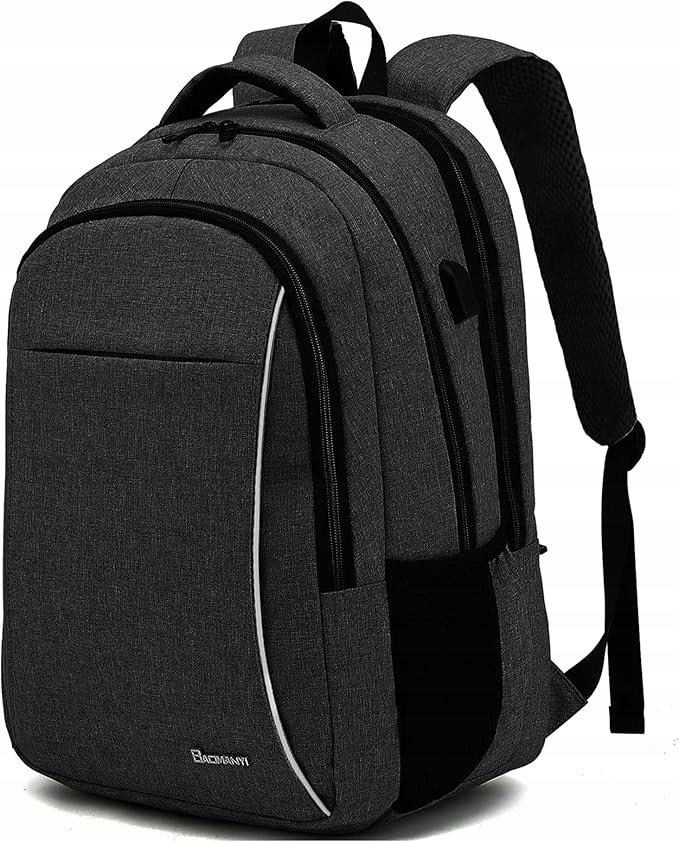 PLECAK WIELOKOMOROWY BAOMANYI SZARO-CZARNY PORT USB