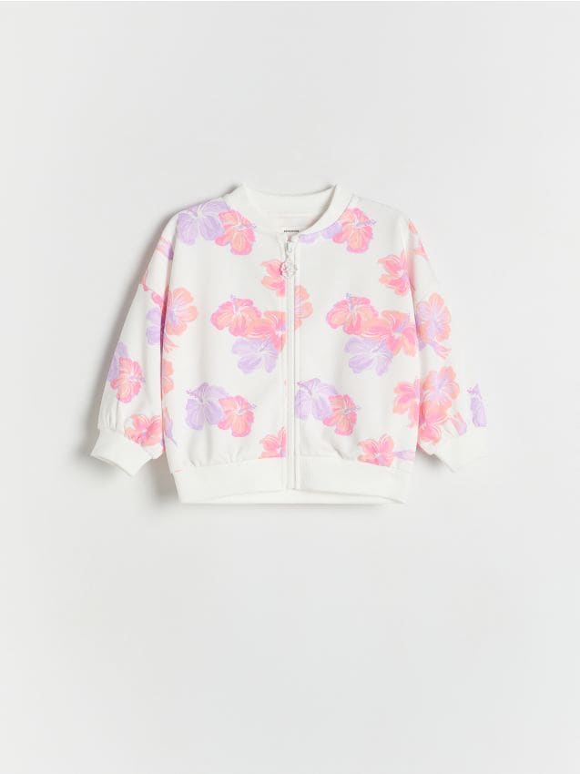 Reserved - Bluza w kwiaty - złamana biel