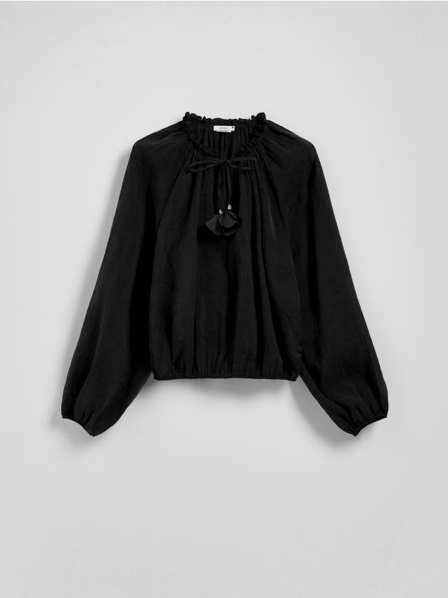Reserved - Bluzka o kroju oversize - czarny