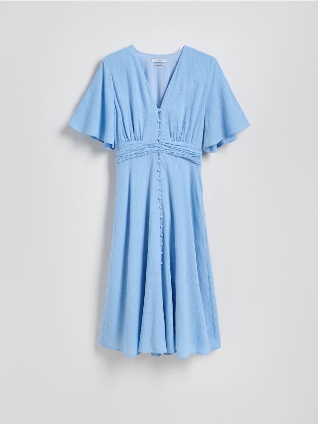 Reserved - Sukienka midi z bawełną - jasnoniebieski