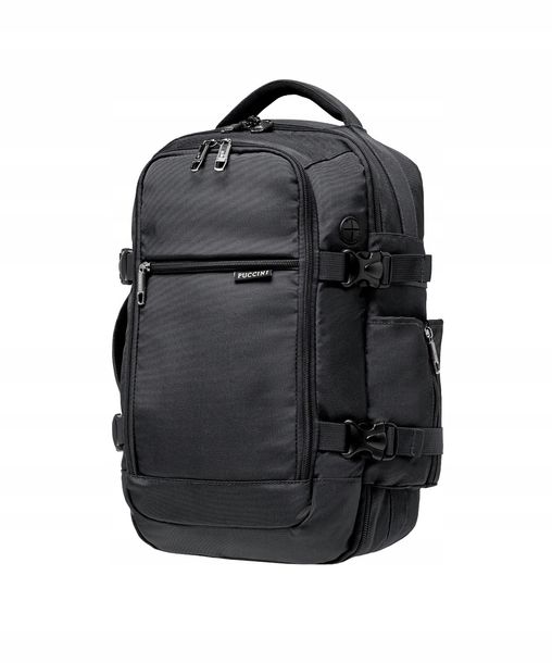Czarny plecak PUCCINI 3w1 do samolotu Ryanair WizzAir ochrona RFID EasyPack