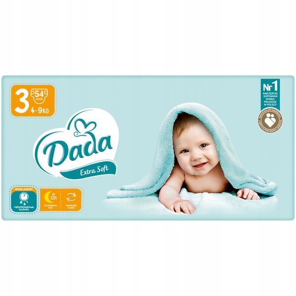 Pieluchy Pieluszki Dada Rozmiar 3 Extra Soft 54 Sztuk 4-9 Kg