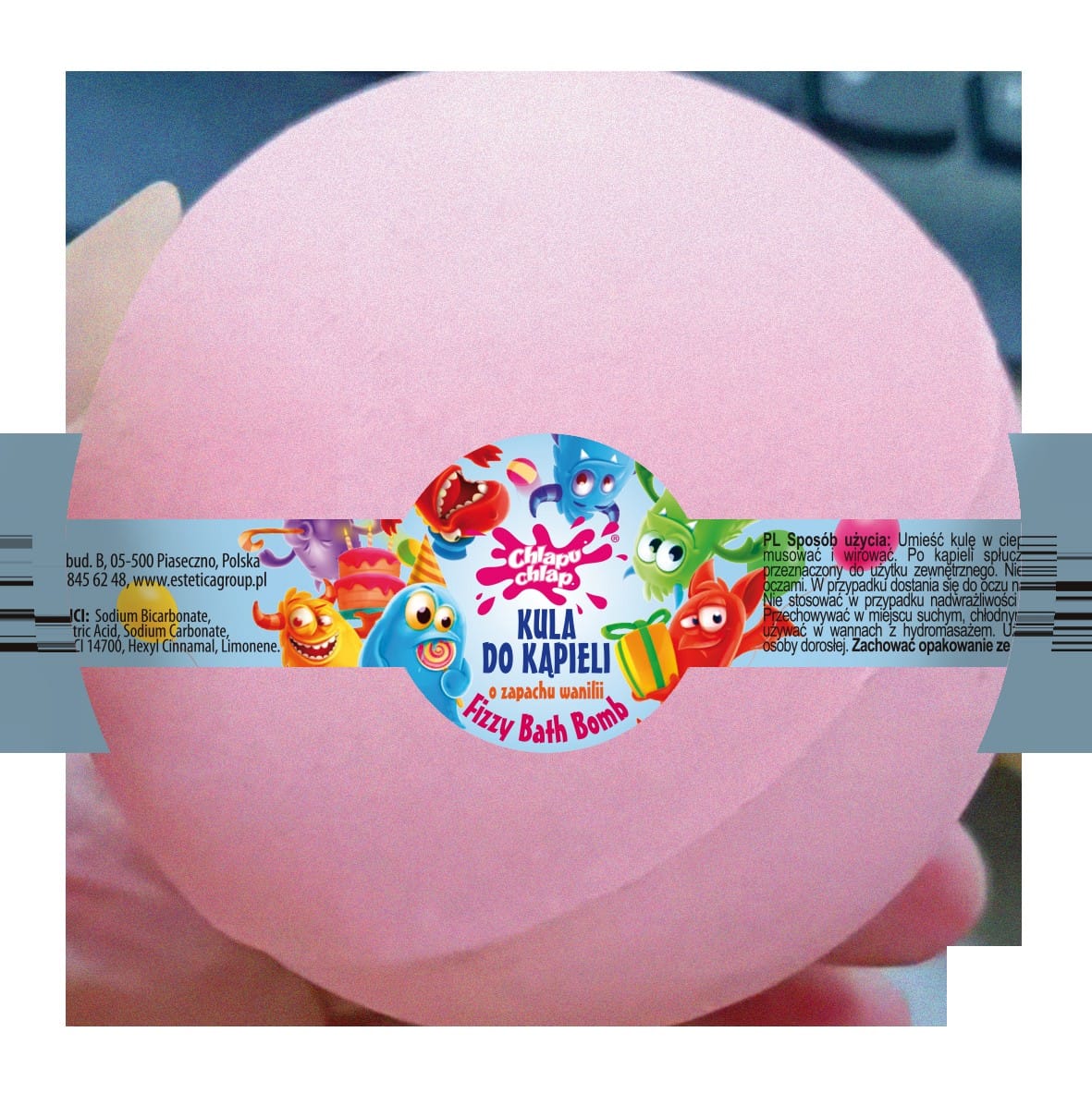 CHLAPU CHLAP Bath Bomb Kula musująca do kąpieli o zapachu wanilii 180 g