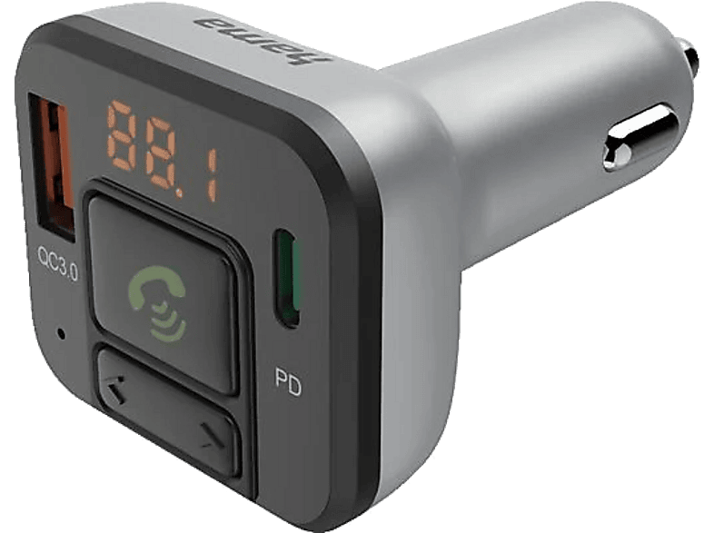 Transmiter FM HAMA 14169 Bluetooth Srebrno-czarny
