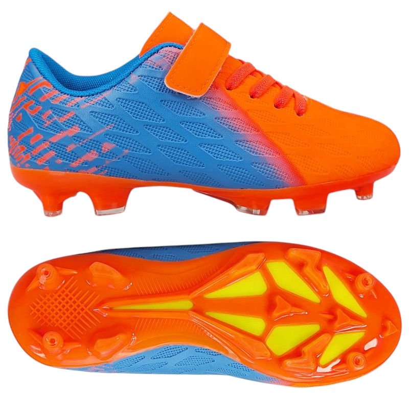 Korki Buty Do Gry W Piłkę Nożną Modne Lekkie Wygodne Na Rzepy Piłkarskie Dziecięce Kirton Pomarańczowe 36