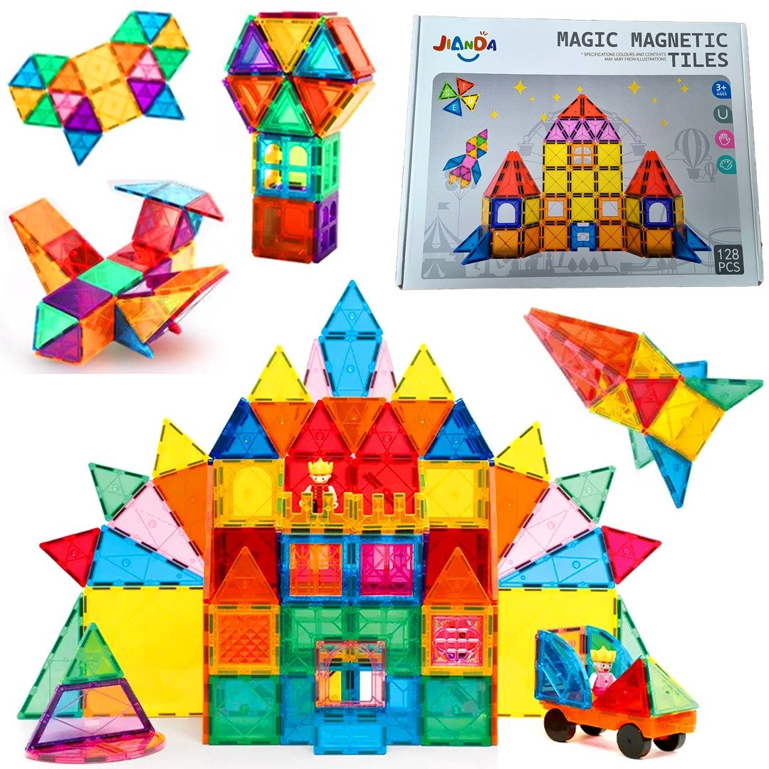 Klocki Magnetyczne Grube Panele Konstrukcyjne Edukacyjne Silne Magnesy 3D 98el