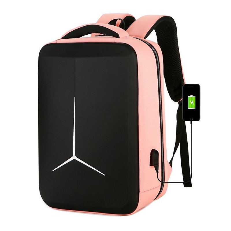 Plecak Sportowy Młodzieżowy Turystyczny Do Pracy Elegancki Biznesowy Na Laptopa Ze Skorupą Toren Różowy OS